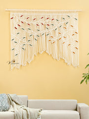 Ethereal Macrame Leaf Curtain Wall Hanging