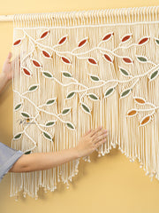 Ethereal Macrame Leaf Curtain Wall Hanging