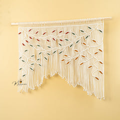 Ethereal Macrame Leaf Curtain Wall Hanging
