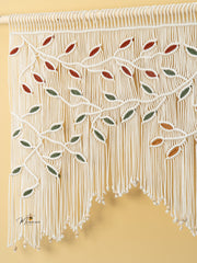 Ethereal Macrame Leaf Curtain Wall Hanging
