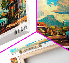 Tucson Arizona Panoramic Wall Art Mid Century Modern Canvas