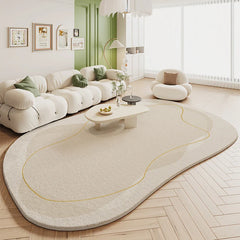 Green Plush Irregular Carpet Living Room Bedroom Floor Mat