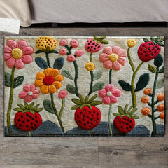 2D Garden Flower Doormat Non Slip Home Floor Rug