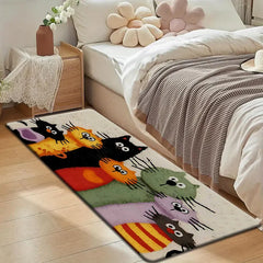 Cartoon Cat Family Carpet Welcome Mat Cute Home