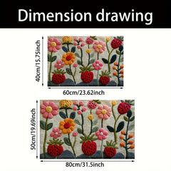 2D Garden Flower Doormat Non Slip Home Floor Rug