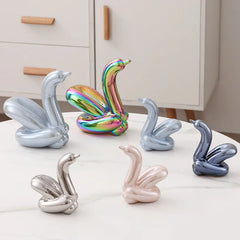 Nordic Ceramic Swan Sculpture Decorative Figurine Home Room Accessory