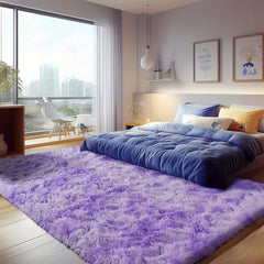 Silky Dream Purple Carpet Soft Washable Bedroom Rug