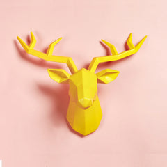 Deer Head Sculpture Wall Hanging Elk Antlers Decorative Statue