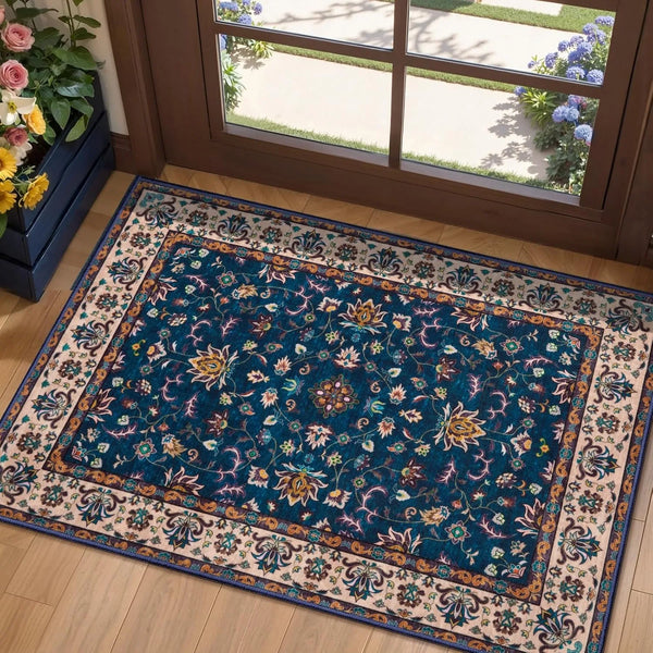 Vintage Persian Style Doormat Floral Non Slip Entryway Rug