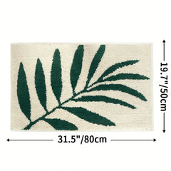 Green Leaf Carpet Soft Absorbent Bathroom Door Mat