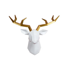 Deer Head Sculpture Wall Hanging Elk Antlers Decorative Statue