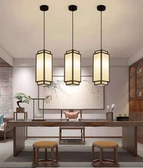 Modern Chinese Pendant Lights Fabric Chandelier Living Room Dining