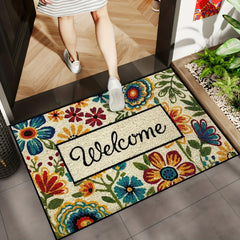 Bright Flower Carpet Garden Doormat Welcome Home Rug