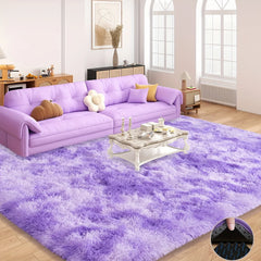 Silky Dream Purple Carpet Soft Washable Bedroom Rug