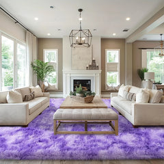 Silky Dream Purple Carpet Soft Washable Bedroom Rug