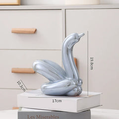 Nordic Ceramic Swan Sculpture Decorative Figurine Home Room Accessory