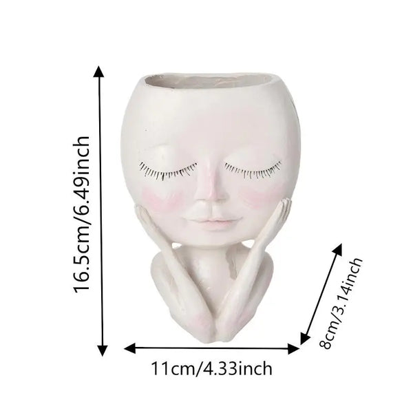 Girl Face Vase Creative Decorative Home Balcony Living Room Ornament