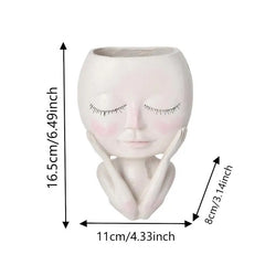 Girl Face Vase Creative Decorative Home Balcony Living Room Ornament