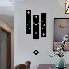 Nordic Clock With Pendulum Large z Wall Clock