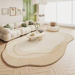 Green Plush Irregular Carpet Living Room Bedroom Floor Mat