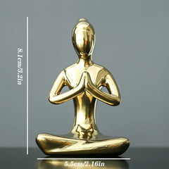 Abstract Ceramic Yoga Figurine Porcelain Lady Statue Home Decor