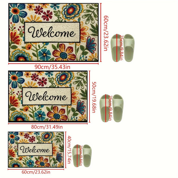 Bright Flower Carpet Garden Doormat Welcome Home Rug