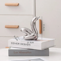 Nordic Ceramic Swan Sculpture Decorative Figurine Home Room Accessory