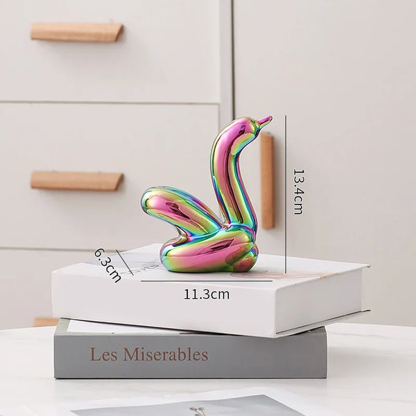 Nordic Ceramic Swan Sculpture Decorative Figurine Home Room Accessory
