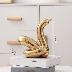 Nordic Ceramic Swan Sculpture Decorative Figurine Home Room Accessory