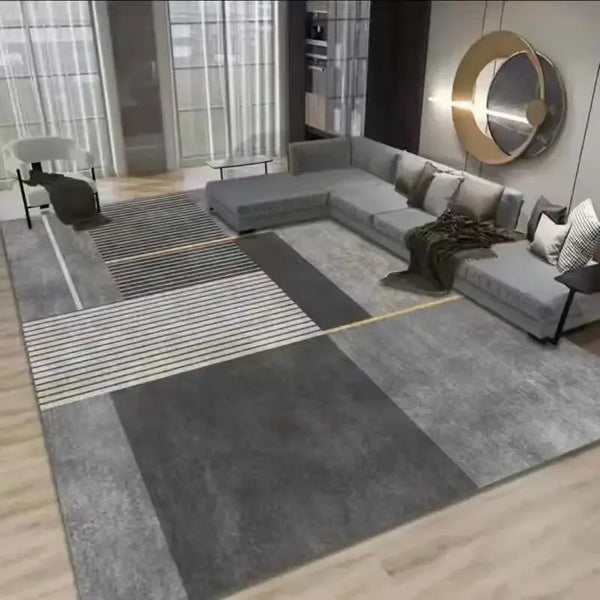 Simple Geometric Crystal Pile Carpet Non Slip Living Room Rug
