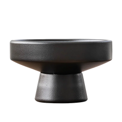 Retro Black Ceramic Vase Plant Flowerpot Tabletop Home Decor