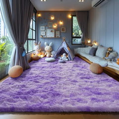 Silky Dream Purple Carpet Soft Washable Bedroom Rug