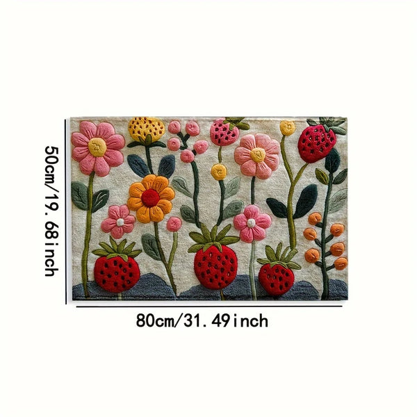 2D Garden Flower Doormat Non Slip Home Floor Rug