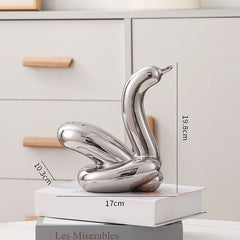 Nordic Ceramic Swan Sculpture Decorative Figurine Home Room Accessory