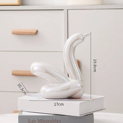 Nordic Ceramic Swan Sculpture Decorative Figurine Home Room Accessory
