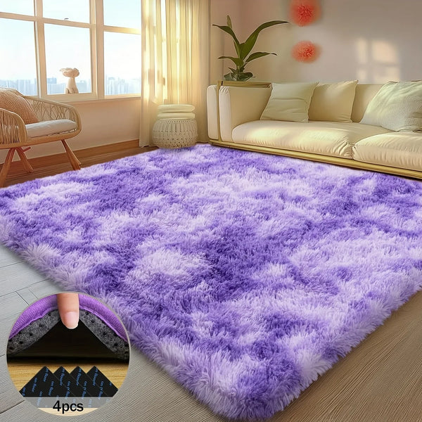 Silky Dream Purple Carpet Soft Washable Bedroom Rug
