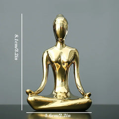 Abstract Ceramic Yoga Figurine Porcelain Lady Statue Home Decor