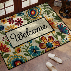 Bright Flower Carpet Garden Doormat Welcome Home Rug