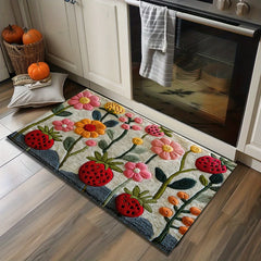 2D Garden Flower Doormat Non Slip Home Floor Rug