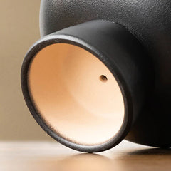 Retro Black Ceramic Vase Plant Flowerpot Tabletop Home Decor