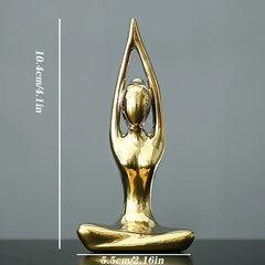 Abstract Ceramic Yoga Figurine Porcelain Lady Statue Home Decor