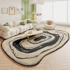 Green Plush Irregular Carpet Living Room Bedroom Floor Mat