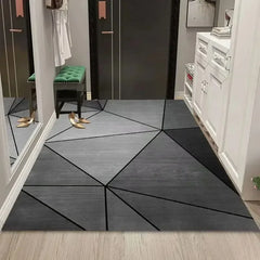 Simple Geometric Crystal Pile Carpet Non Slip Living Room Rug