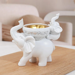 Elephant Figurine Candy Tray Key Bowl Storage Desk Decor