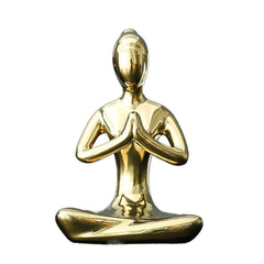 Abstract Ceramic Yoga Figurine Porcelain Lady Statue Home Decor