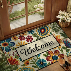 Bright Flower Carpet Garden Doormat Welcome Home Rug