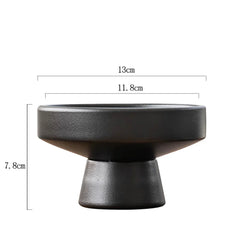 Retro Black Ceramic Vase Plant Flowerpot Tabletop Home Decor