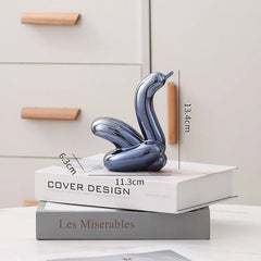 Nordic Ceramic Swan Sculpture Decorative Figurine Home Room Accessory