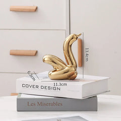 Nordic Ceramic Swan Sculpture Decorative Figurine Home Room Accessory