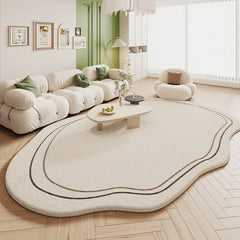 Green Plush Irregular Carpet Living Room Bedroom Floor Mat